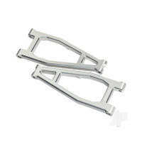 Suspension arms, upper (left & right, front) (6061-T6 aluminium, silver-anodised), 3x8mm BCS (with threadlock) (8)