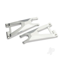 Suspension arm, lower (left and right, front) (6061-T6 aluminium, silver-anodised), 3x8mm BCS (with threadlock) (4), 3x6mm BCS (with threadlock) (2)