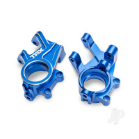 Steering blocks, 6061-T6 aluminium (blue-anodised) (left & right), 3x8mm BCS (with threadlock) (2), 4x35mm BCS (with threadlock) (2)