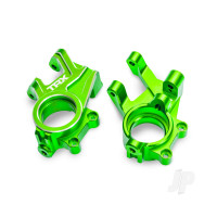 Steering blocks, 6061-T6 aluminium (green-anodised) (left & right), 3x8mm BCS (with threadlock) (2), 4x35mm BCS (with threadlock) (2)