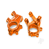 Steering blocks, 6061-T6 aluminium (orange-anodised) (left & right), 3x8mm BCS (with threadlock) (2), 4x35mm BCS (with threadlock) (2)