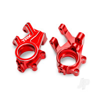Steering blocks, 6061-T6 aluminium (red-anodised) (left & right), 3x8mm BCS (with threadlock) (2), 4x35mm BCS (with threadlock) (2)