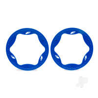 Beadlock rings, rear, blue (4.3") (2)