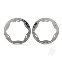 Beadlock rings, rear, chrome (4.3") (2)