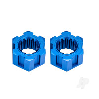 Wheel hubs, hex, front (6061-T6 aluminium, blue-anodised) (2)