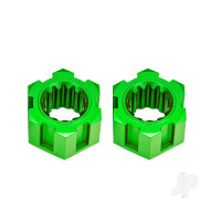Wheel hubs, hex, front (6061-T6 aluminium, green-anodised) (2)