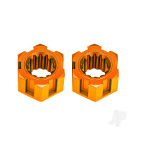 Wheel hubs, hex, front (6061-T6 aluminium, orange-anodised) (2)