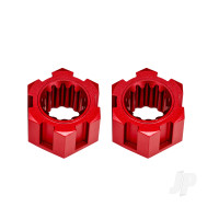 Wheel hubs, hex, front (6061-T6 aluminium, red-anodised) (2)