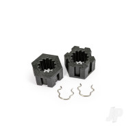 Wheel hubs, hex, front (2)/ hex clips (2)