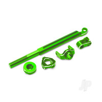 Brake linkage, front (green-anodised 6061-T6 aluminium), mounting hardware