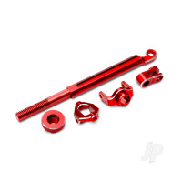 Brake linkage, front (red-anodised 6061-T6 aluminium), mounting hardware