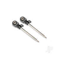 Shock shafts, GT-Maxx, 72mm (assembled with rod ends & hollow balls for 4mm pins) (steel, chrome finish)