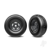 Wheels & Tyres, assembled, glued (Pro Scale Sand Car black chrome wheels, dual profile tyres (3.2" outer, 4.9" inner), foam inserts) (front) (1 left, 1 right)