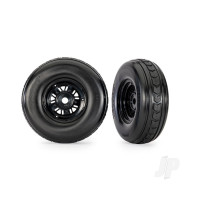 Wheels & Tyres, assembled, glued (Pro Scale Sand Car black wheels, dual profile tyres (3.2" outer, 4.9" inner), foam inserts) (front) (1 left, 1 right)