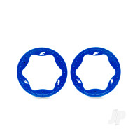 Beadlock rings, front, blue (3.5") (2)