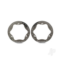 Beadlock rings, front, chrome (3.5") (2)