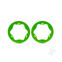 Beadlock rings, front, green (3.5") (2)