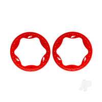 Beadlock rings, front, red (3.5") (2)