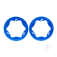 Beadlock rings, rear, blue (3.9") (2)
