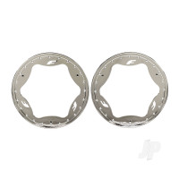 Beadlock rings, rear, chrome (3.9") (2)