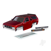 Body, Nissan Pathfinder (1988), complete, red (painted, decals applied) (includes grille, side mirrors, door handles, windshield wipers, front & rear bumpers, clipless mounting) (requires #8080X inner fenders)