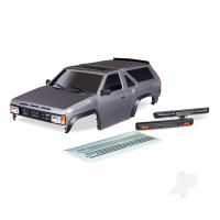 Body, Nissan Pathfinder (1988), complete, silver (painted, decals applied) (includes grille, side mirrors, door handles, windshield wipers, front & rear bumpers, clipless mounting) (requires #8080X inner fenders)