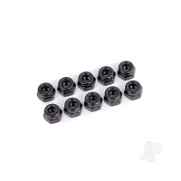 Nuts, 4mm nylon locking, Black (10)