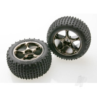 Wheels & Tyres, assembled (Tracer 2.2" black chrome wheels, Alias 2.2" Tyres) (2) (Bandit rear, medium compound with foam inserts) (TSM rated)