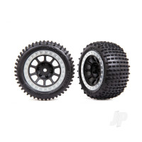Wheels & Tyres, assembled (2.2" black, satin chrome beadlock wheels, Alias 2.2" Tyres) (2) (Bandit rear, medium compound with foam inserts)