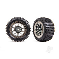 Wheels & Tyres, assembled (2.2" black chrome wheels, Alias 2.2" Tyres) (2) (Bandit rear, medium compound with foam inserts)