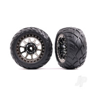 Wheels & Tyres, Assembled (2.2in Black Chrome wheels, Anaconda 2.2in Tyres with foam inserts) (2) (Bandit rear))
