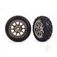 Wheels & Tyres, Assembled (2.2in Black Chrome wheels, Anaconda 2.2in Tyres with foam inserts) (2) (Bandit front)