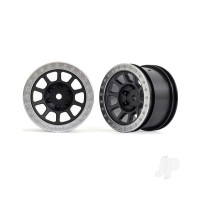 Wheels, 2.2in (Graphite Grey, Satin Chrome beadlock) (2 pcs) (Bandit rear)