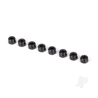 Nuts, 3mm nylon locking, Black (8)