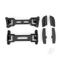 Latch, body mount, front (1pc), rear (1pc) / latch mounts, front & rear (left & right) (for clipless body mounting)