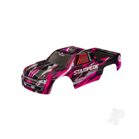 Body, Stampede (also fits Stampede VXL), Pink (painted, decals applied) (assembled with front & rear body mounts for clipless mounting)