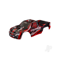 Body, Stampede (also fits Stampede VXL), Red (painted, decals applied) (assembled with front & rear body mounts for clipless mounting)