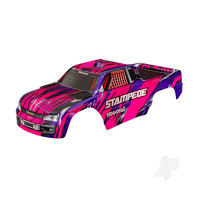 Body, Stampede (also fits Stampede VXL), Pink (painted, decals applied) (assembled with front & rear body mounts for clipless mounting)