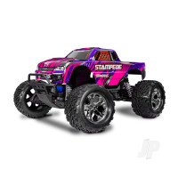 Stampede HD 1:10 Electric 2WD RTR Monster Truck, Pink (+ TQ 2-ch, XL-5, Titan 550, 7-Cell NiMH, 4A USB-C Charger)