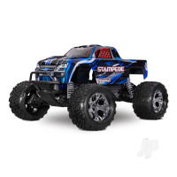 Stampede HD BL-2S 1:10 2WD RTR Monster Truck, Blue (+ TQ 2-ch, BL-2S, 3300kV, 2S LiPo, USB-C Charger, Clipless Body)
