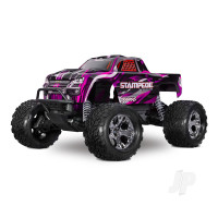 Stampede HD BL-2S 1:10 2WD RTR Monster Truck, Pink (+ TQ 2-ch, BL-2S, 3300kV, 2S LiPo, USB-C Charger, Clipless Body)