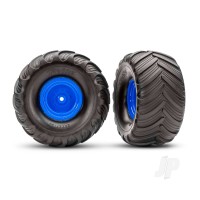 Blue Monster Truck Wheels & Terra Groove Tyres (2)