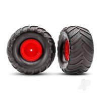 Red Monster Truck Wheels & Terra Groove Tyres (2)