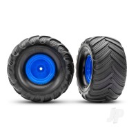 Blue Monster Truck Wheels & Terra Groove Tyres (2)