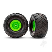 Green Monster Truck Wheels & Terra Groove Tyres (2)