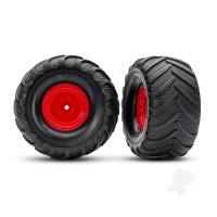 Red Monster Truck Wheels & Terra Groove Tyres (2)