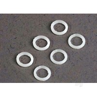 White plastic washers (5x8x1.0mm) (6 pcs)