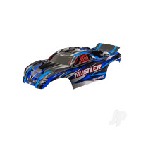 Body, Rustler (also fits Rustler VXL), Blue (painted, decals applied) (assembled with front & rear body mounts for clipless mounting)