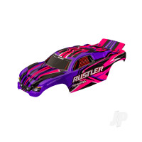 Body, Rustler (also fits Rustler VXL), Pink (painted, decals applied) (assembled with front & rear body mounts for clipless mounting)