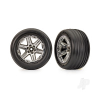 Wheels & Tyres, Assembled, Glued (2.8") (RXT Chrome wheels, ribbed tyres, foam inserts) (electric front) (2)
